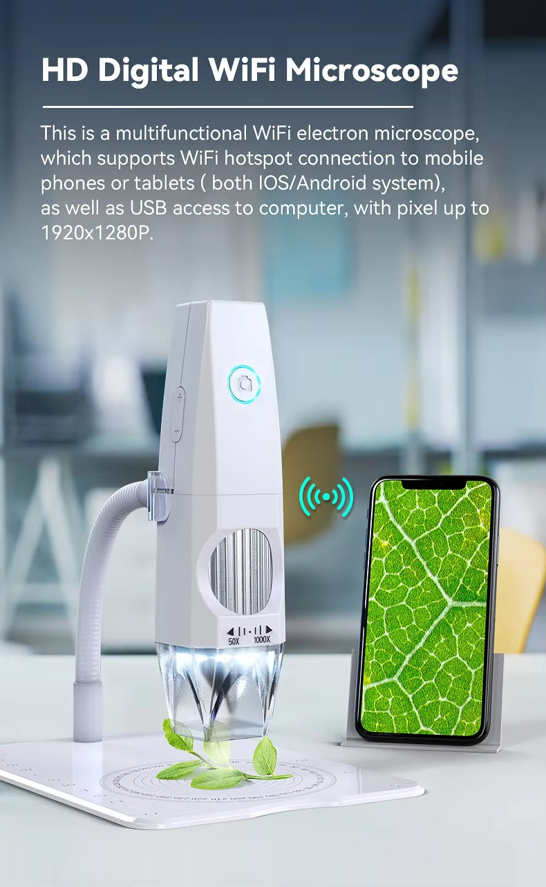 1080p 2m 8 Led Usb Wifi Microscope Digital Small Wireless Portable Digital Microscope for Electronics Pcb Mobile Phone Repair