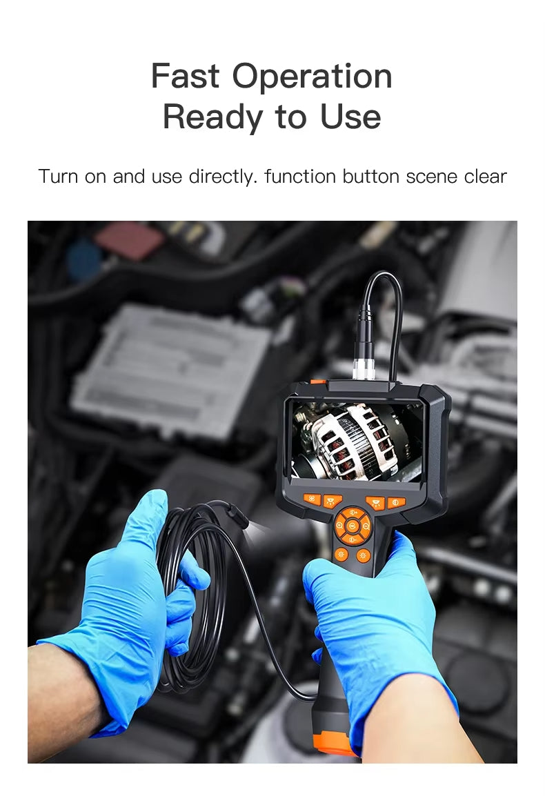 10M 4.3 Inch IPS Screen Industrial Endoscope Camera HD1080P Single Lens Pipe Inspection Borescope for Checking Car Sewer