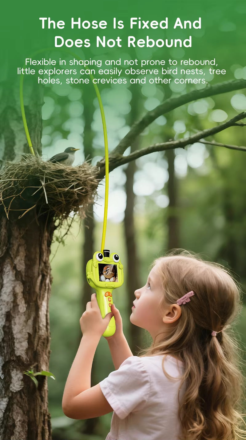 2.4 Inch HD Portable Digital Inspection Camera for Kids Big Eyes Frog Design Cheap Mini Smart Borescope