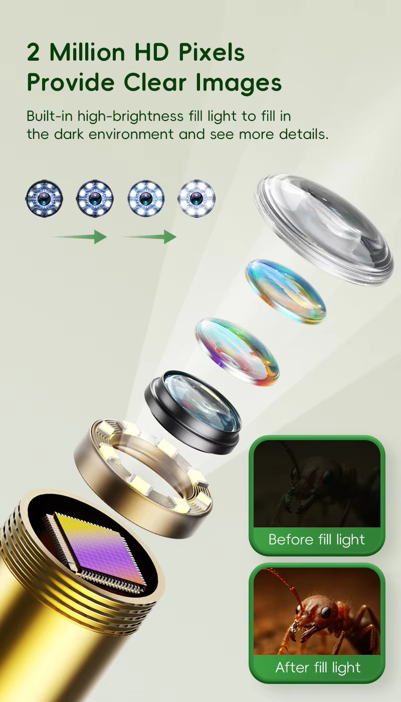 2.4 Inch HD Portable Digital Inspection Camera for Kids Big Eyes Frog Design Cheap Mini Smart Borescope