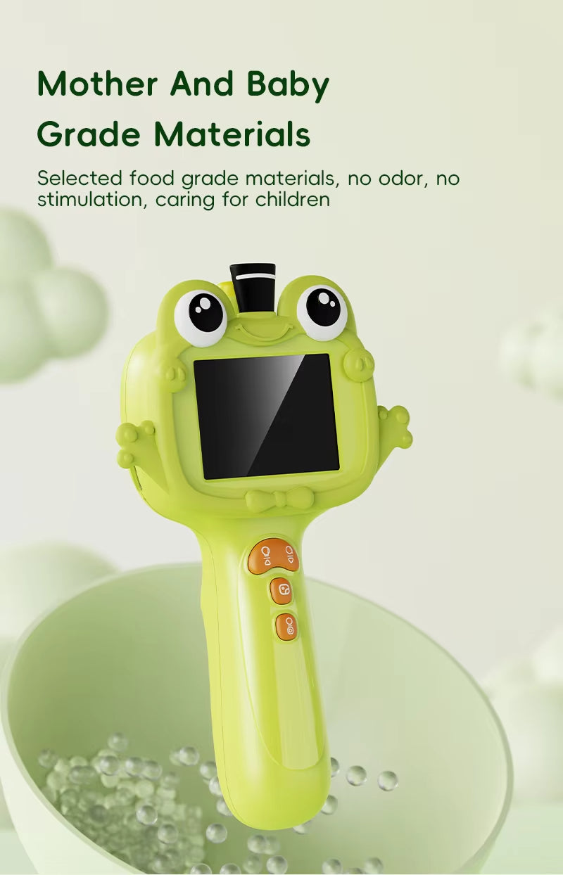 2.4 Inch HD Portable Digital Inspection Camera for Kids Big Eyes Frog Design Cheap Mini Smart Borescope