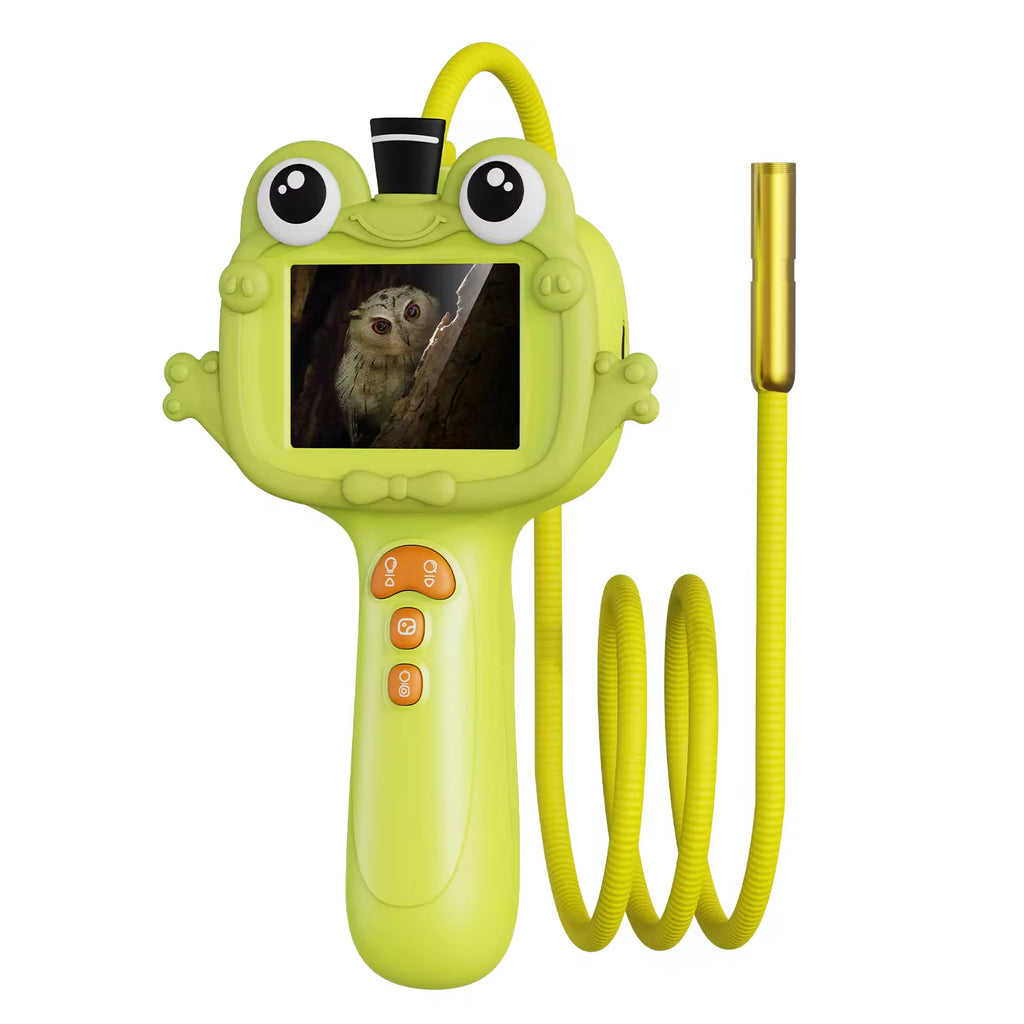 2.4 Inch HD Portable Digital Inspection Camera for Kids Big Eyes Frog Design Cheap Mini Smart Borescope