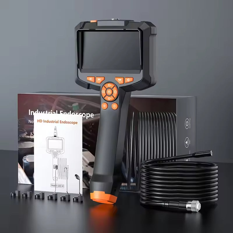 10M 4.3 Inch IPS Screen Industrial Endoscope Camera HD1080P Single Lens Pipe Inspection Borescope for Checking Car Sewer