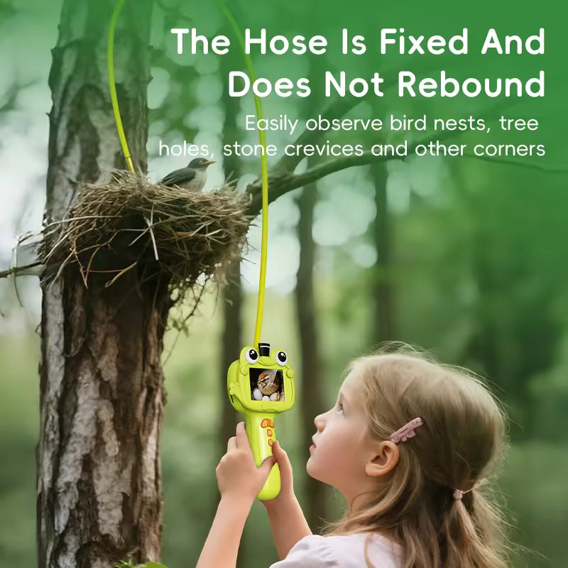 2.4 Inch HD Portable Digital Inspection Camera for Kids Big Eyes Frog Design Cheap Mini Smart Borescope