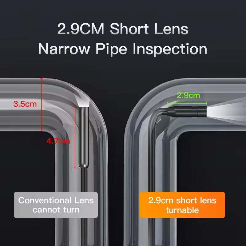 10M 4.3 Inch IPS Screen Industrial Endoscope Camera HD1080P Single Lens Pipe Inspection Borescope for Checking Car Sewer