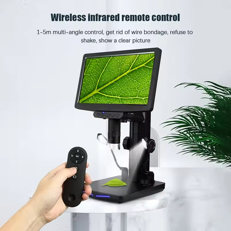 10.1 Inch Desktop Digital Microscope for Adults 50X-1600X Magnification IPS Screen 8MP Photo 1080P Video